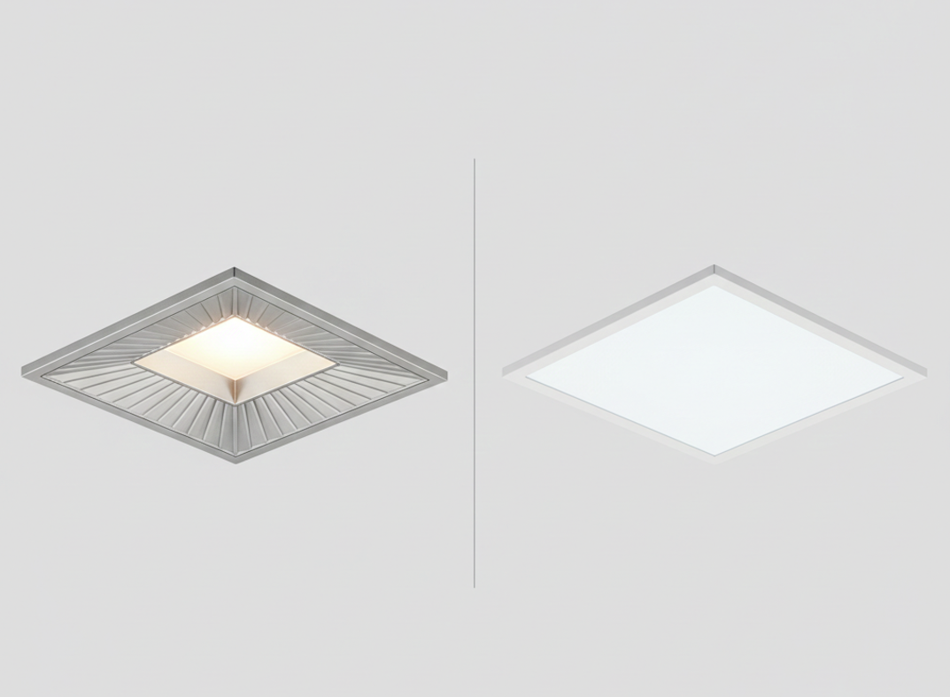 Troffer vs Flat Panel Lights: Design, Light Output, Efficiency, Cost and Uses